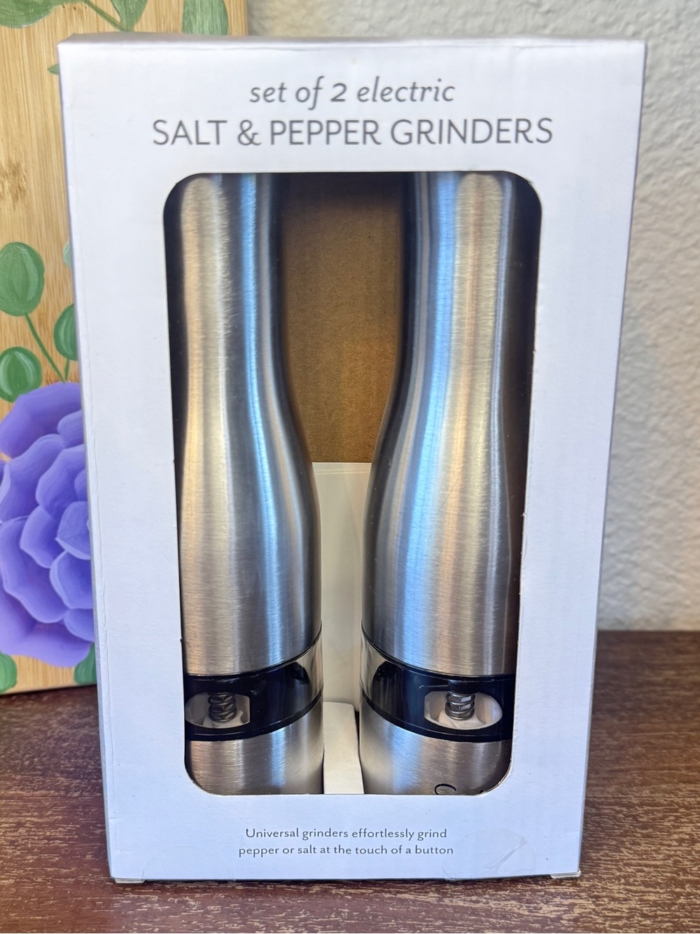 Sur La Table Stainless Steel Electric Salt & Pepper Grinder Set - Picture 2 of 16